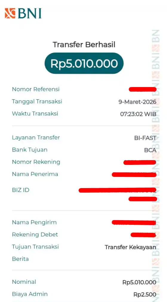 Bukti Transfer