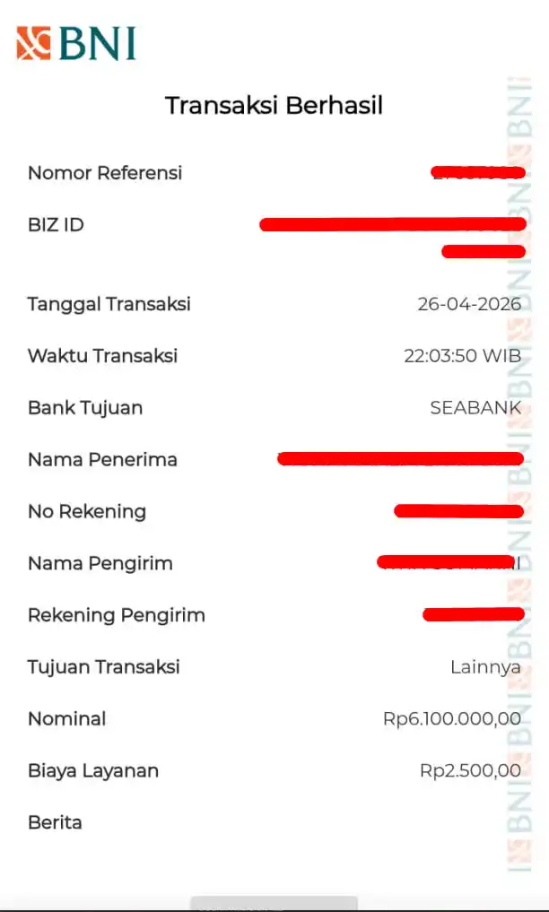 Bukti Transfer