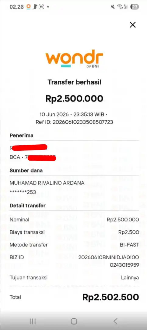 Bukti Transfer