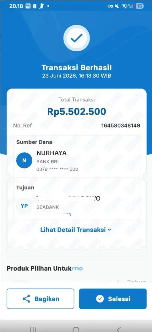 Bukti Transfer