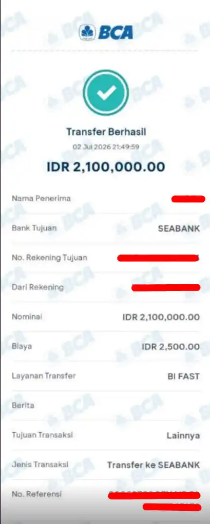 Bukti Transfer