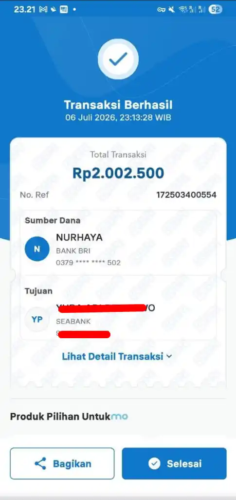 Bukti Transfer