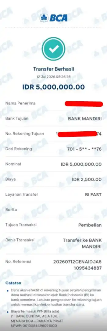 Bukti Transfer