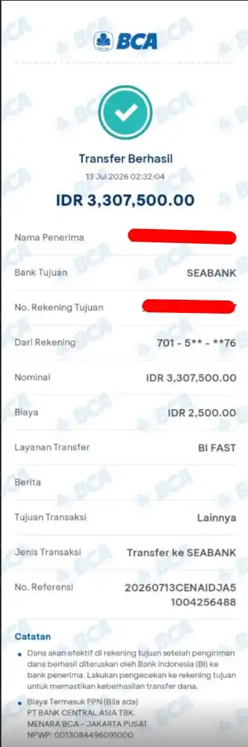 Bukti Transfer