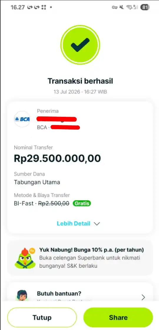 Bukti Transfer
