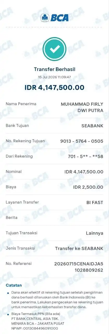 Bukti Transfer