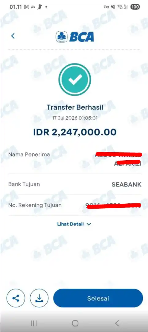 Bukti Transfer