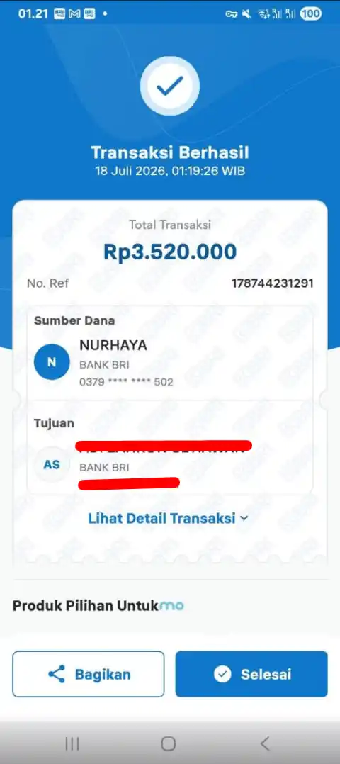 Bukti Transfer