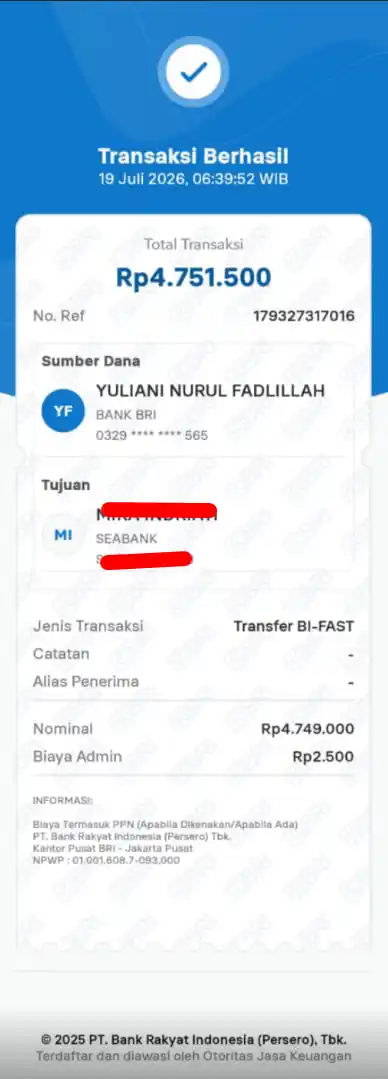 Bukti Transfer