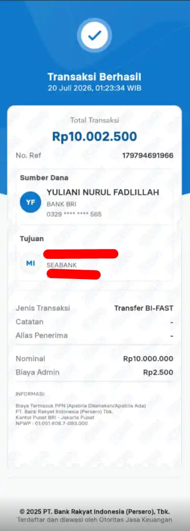 Bukti Transfer