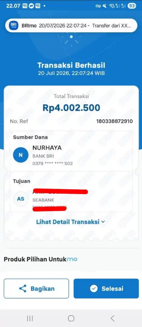 Bukti Transfer