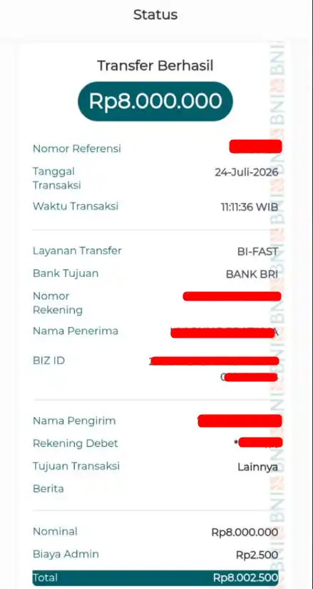 Bukti Transfer