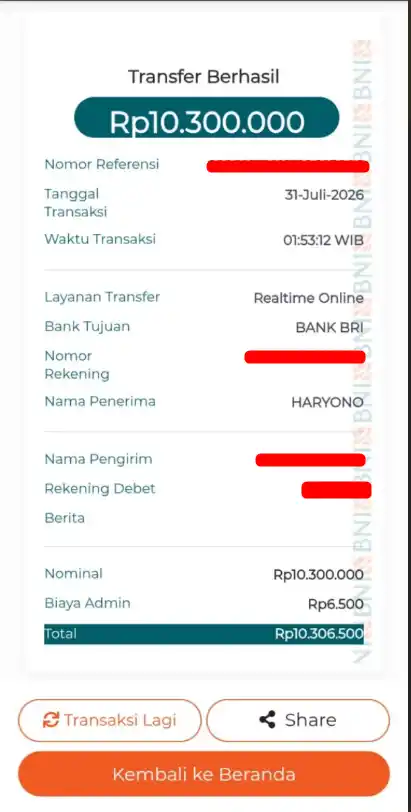 Bukti Transfer