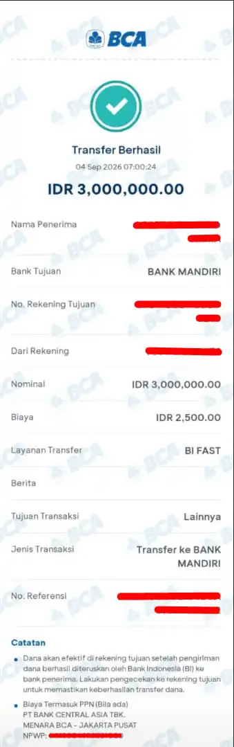 Bukti Transfer